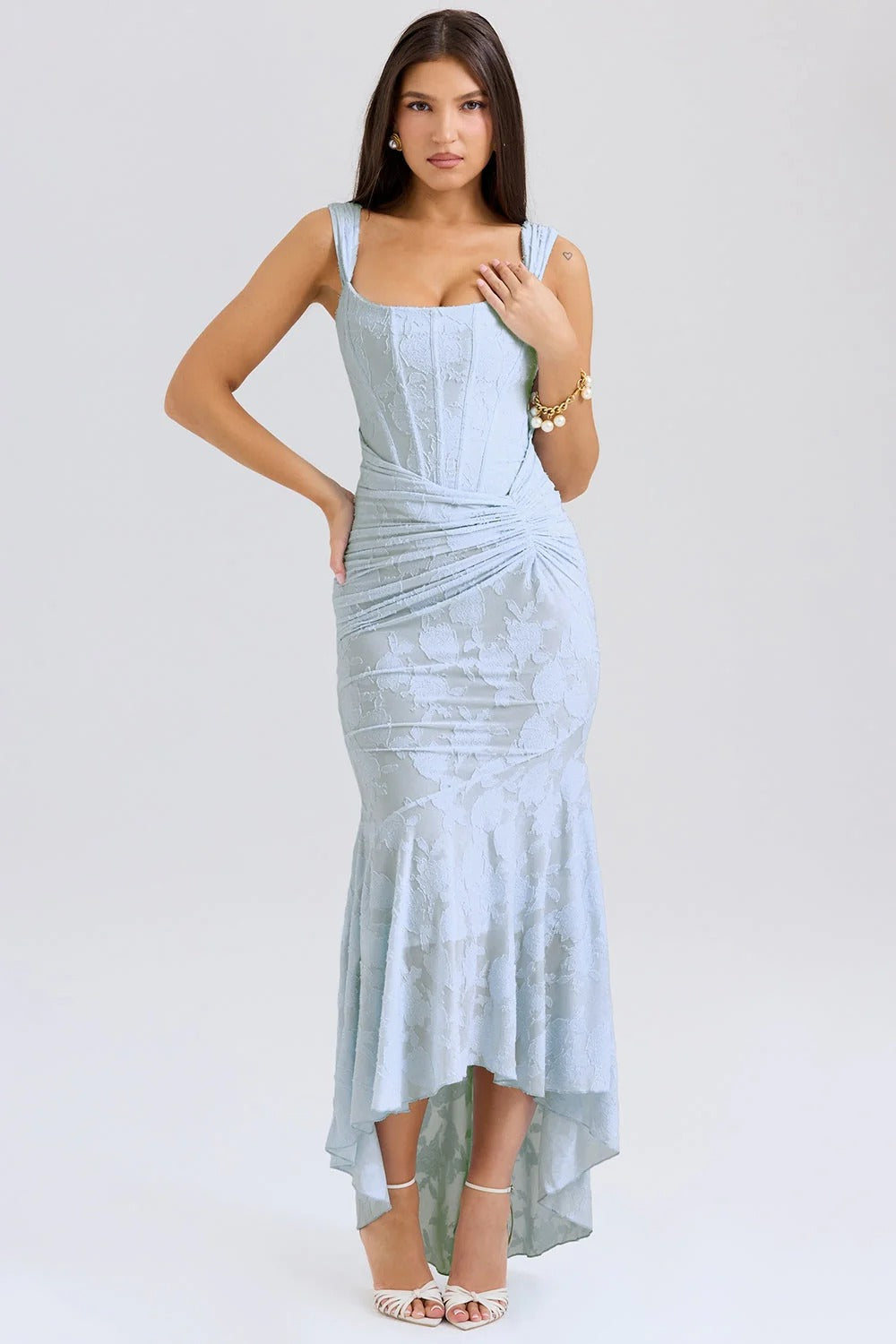 Vestido largo con corsé