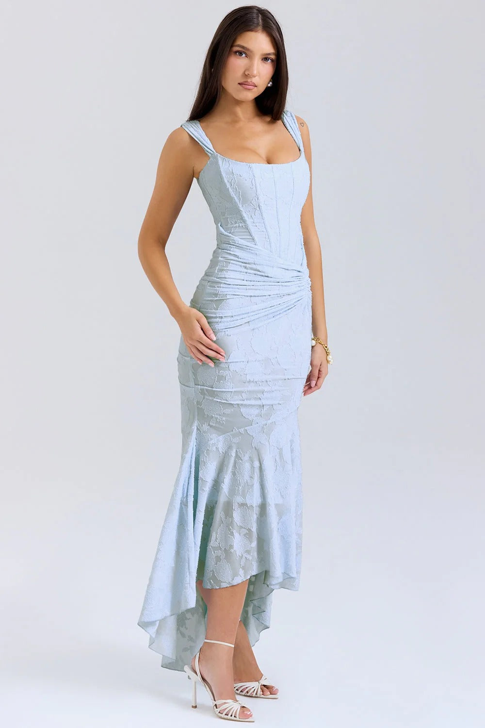 Vestido largo con corsé