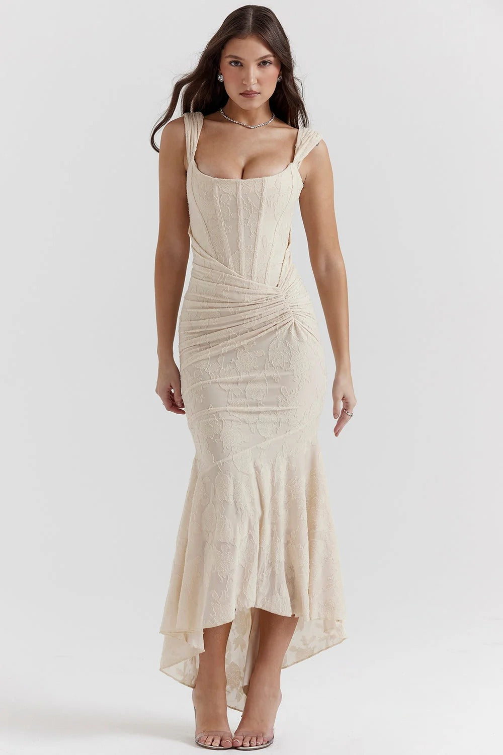 Vestido largo con corsé