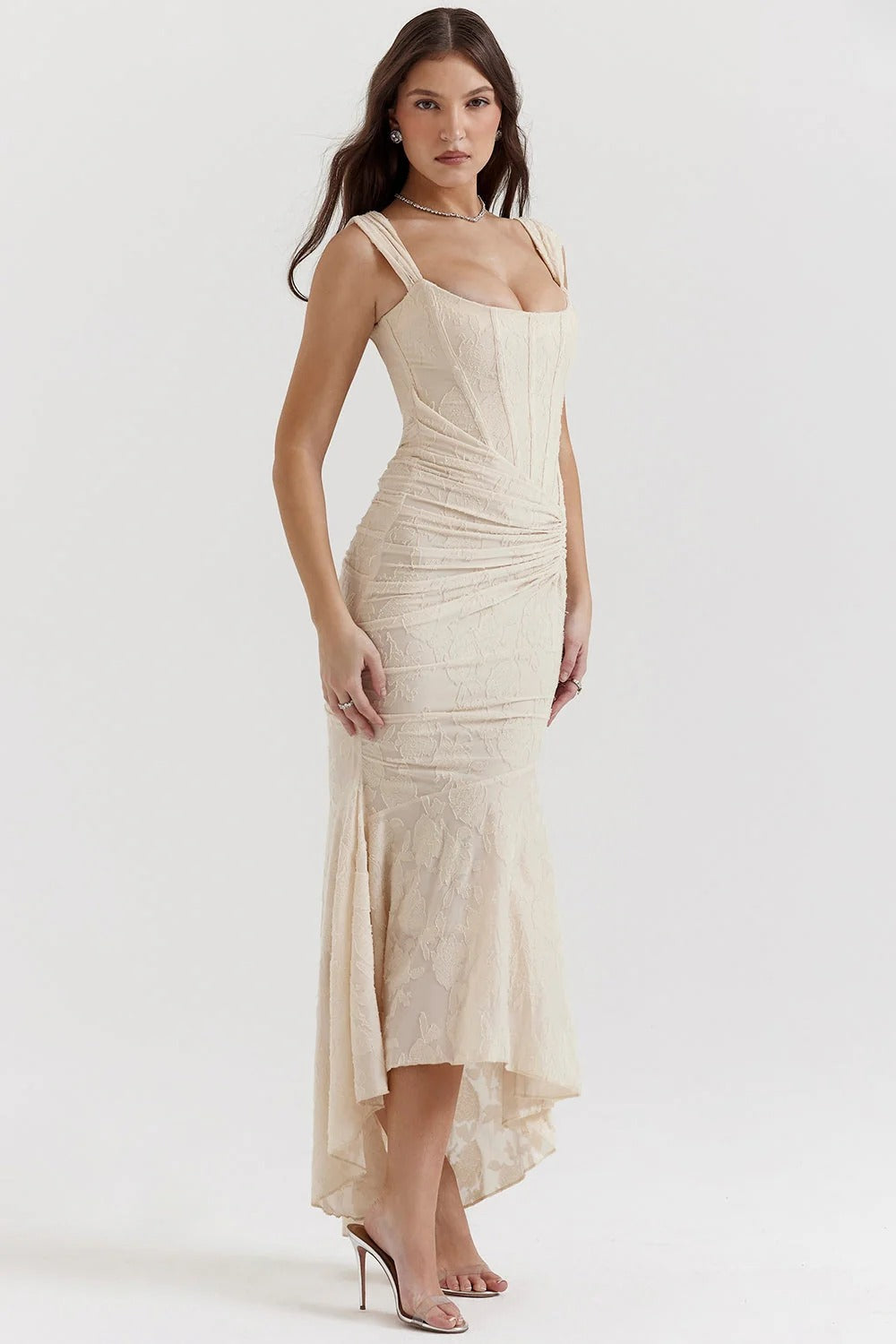 Vestido largo con corsé